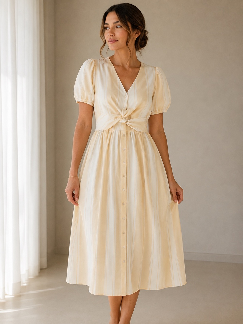Sam Edelman V-Neck Twist front Maxi Dress Size (8)